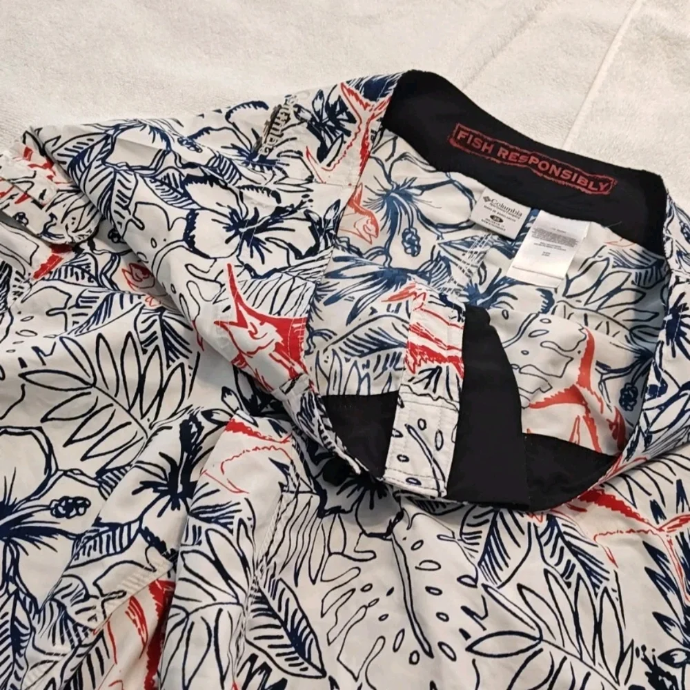 Men's Columbia Fish Print Swim Shorts None Mesh Large - Picture 8 of 9